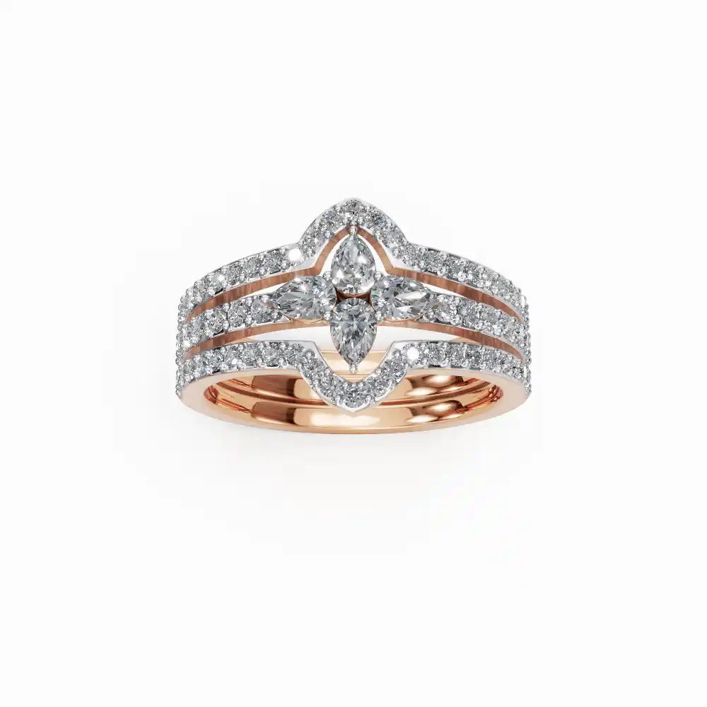 Buy Pear Radiant Petals Dual-Band Designer Ring Sonani Jewels
